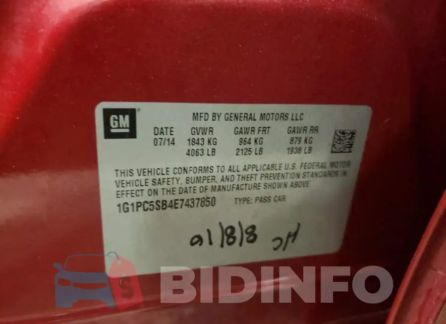 1G1PC5SB4E7437850 Photo# 12