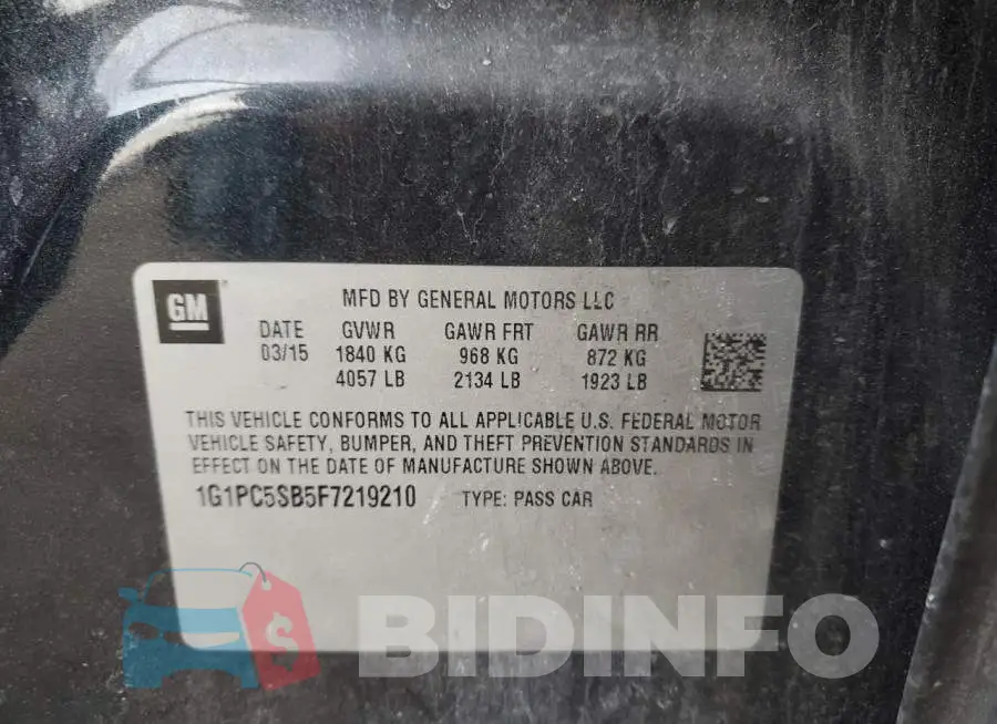1G1PC5SB5F7219210 Photo# 12