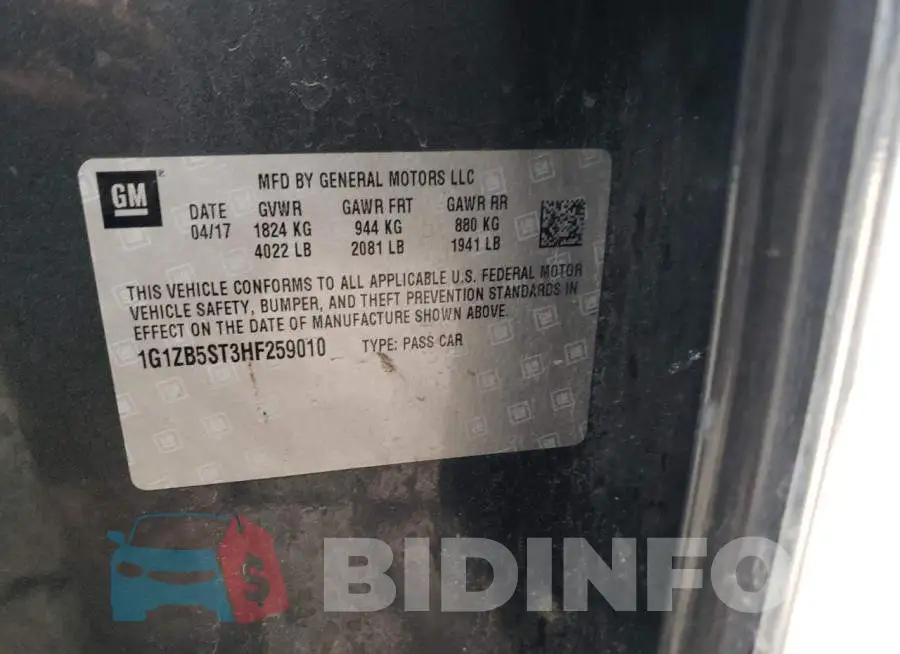 1G1ZB5ST3HF259010 Photo# 12