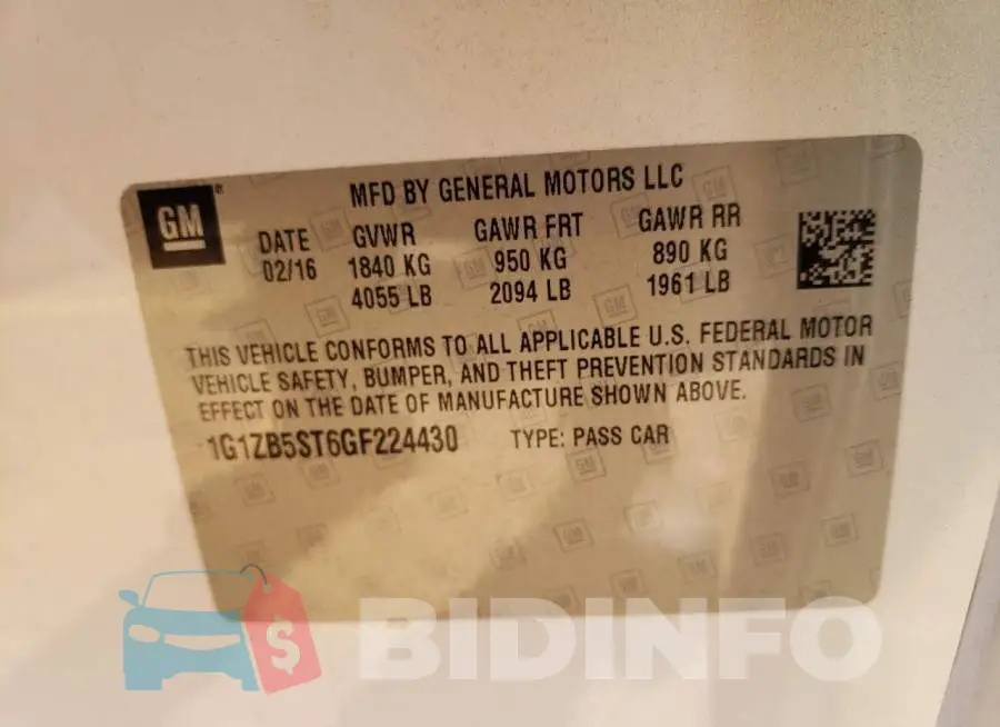 1G1ZB5ST6GF224430 Photo# 10