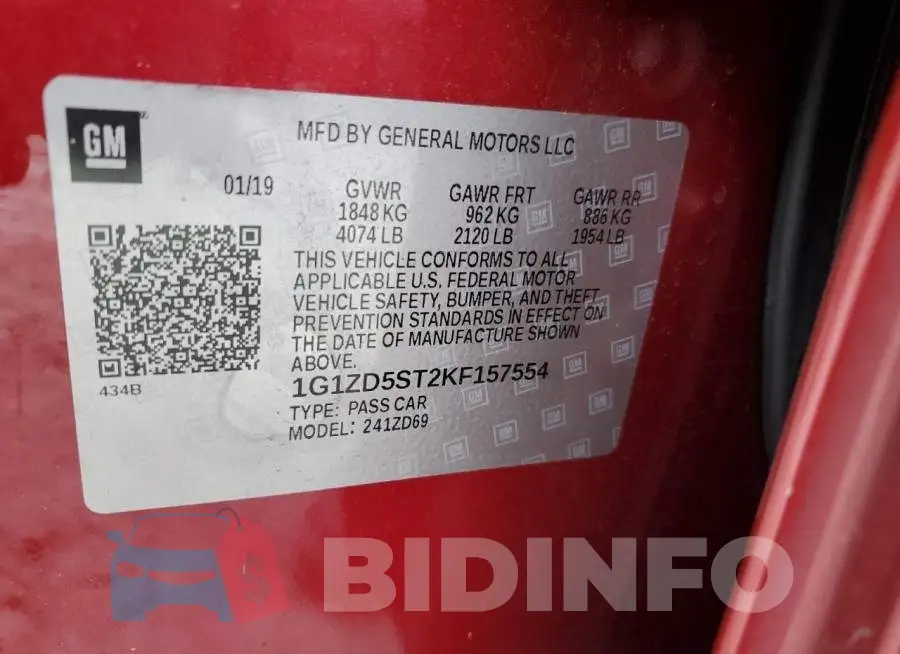 1G1ZD5ST2KF157554 Photo# 12