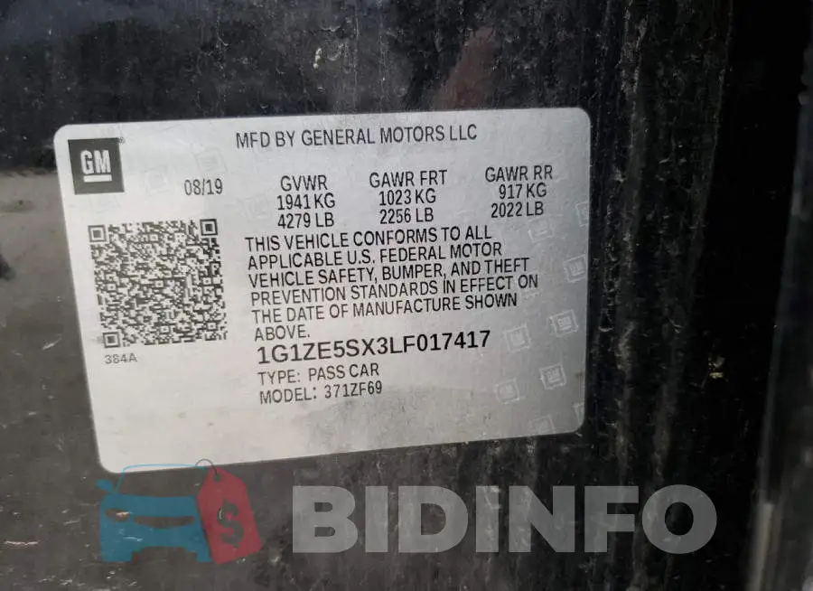 1G1ZE5SX3LF017417 Photo# 12