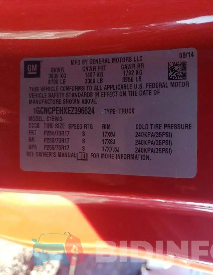 1GCNCPEHXEZ396624 Photo# 12