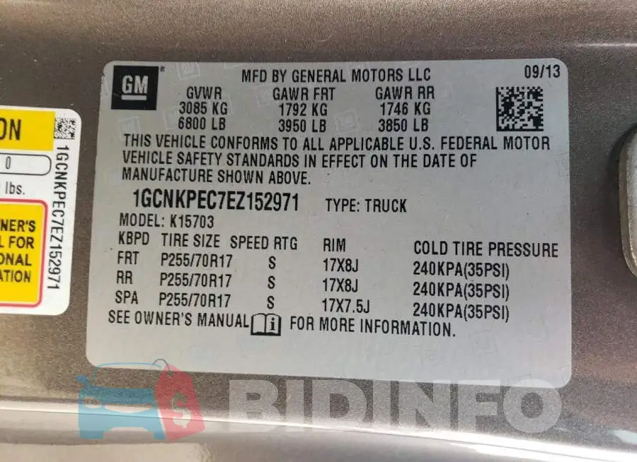 1GCNKPEC7EZ152971 Photo# 13