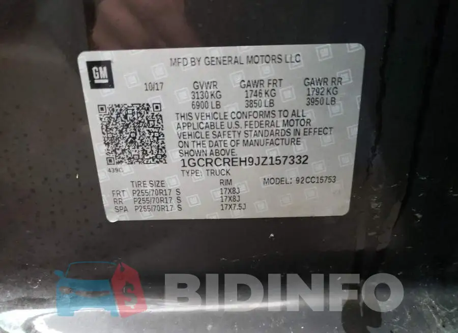 1GCRCREH9JZ157332 Photo# 12