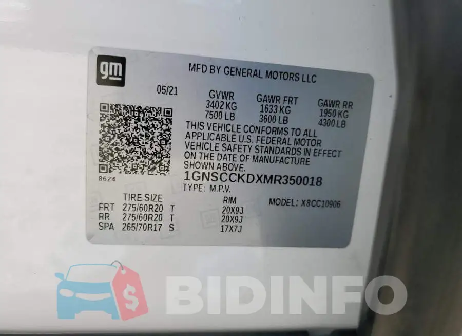 1GNSCCKDXMR350018 Photo# 13