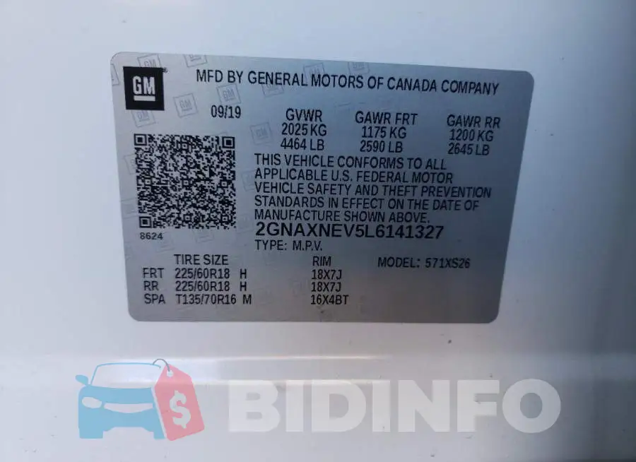2GNAXNEV5L6141327 Photo# 14