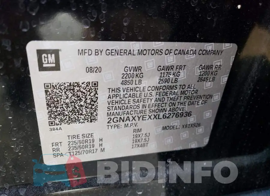2GNAXYEXXL6276936 Photo# 14