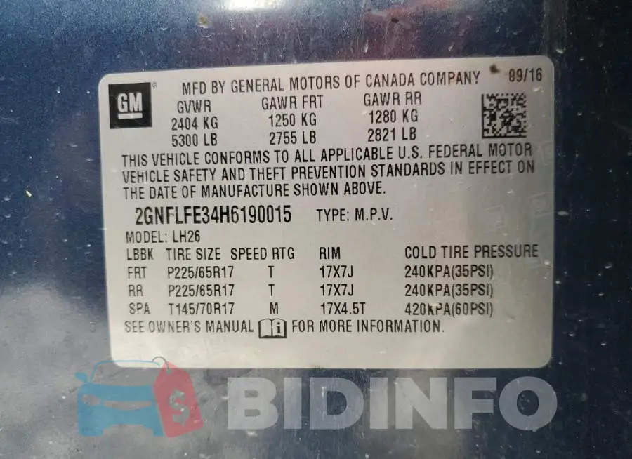2GNFLFE34H6190015 Photo# 13