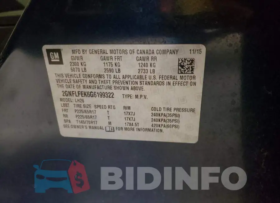 2GNFLFEK6G6199322 Photo# 10