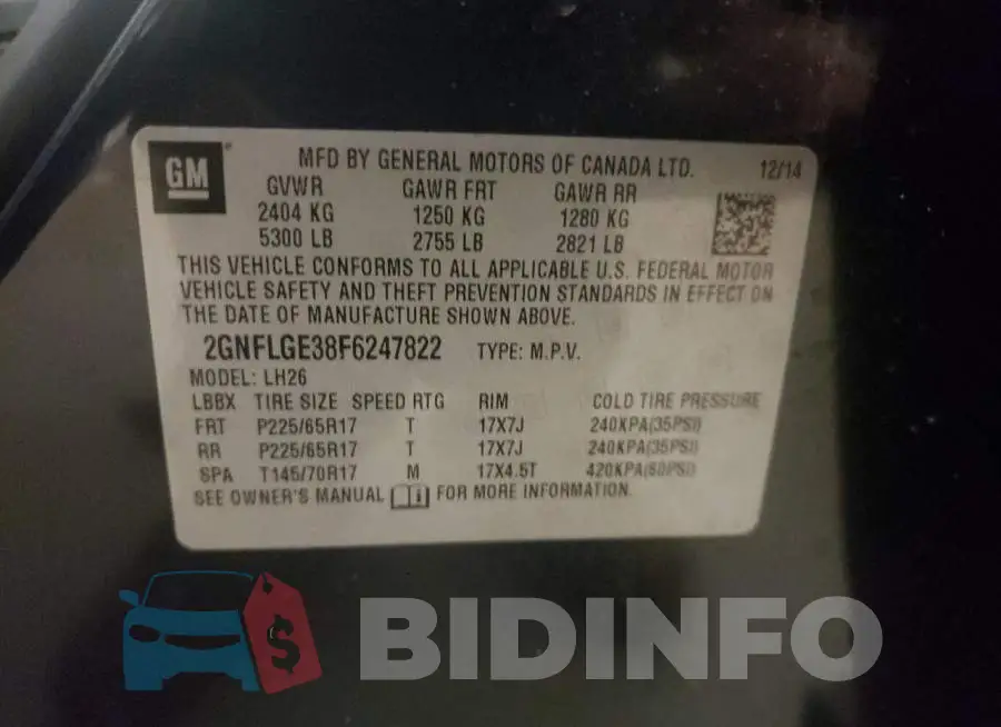 2GNFLGE38F6247822 Photo# 13