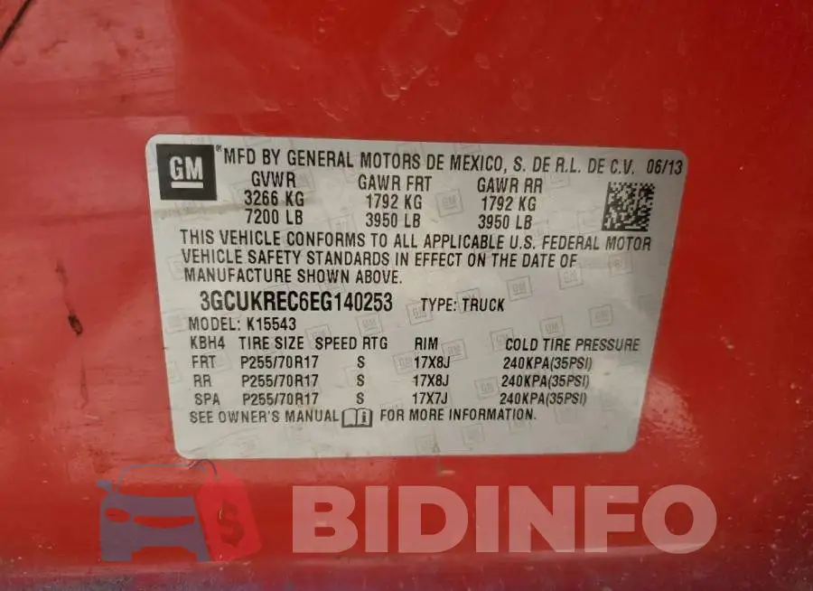 3GCUKREC6EG140253 Photo# 12