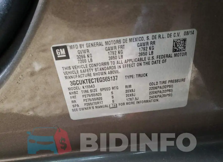 3GCUKTEC7EG565137 Photo# 13