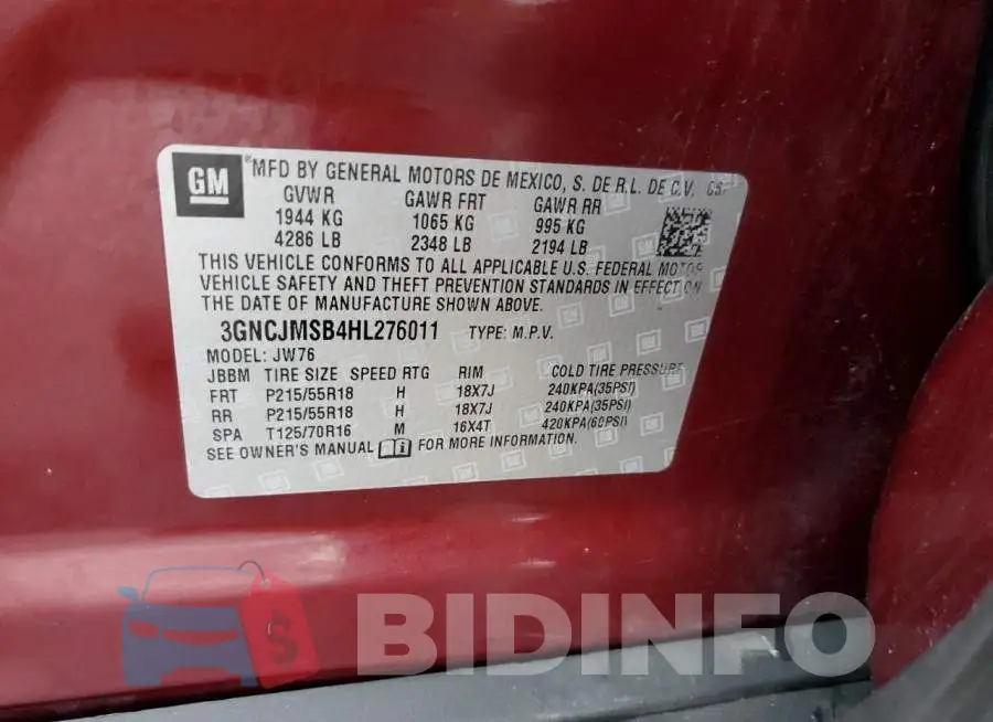 3GNCJMSB4HL276011 Photo# 13
