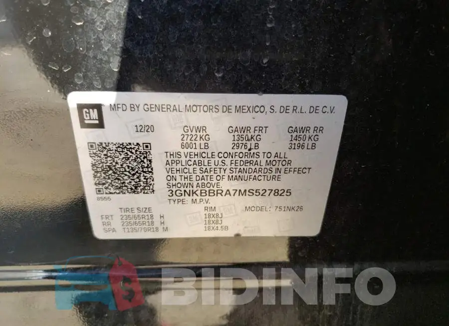 3GNKBBRA7MS527825 Photo# 13