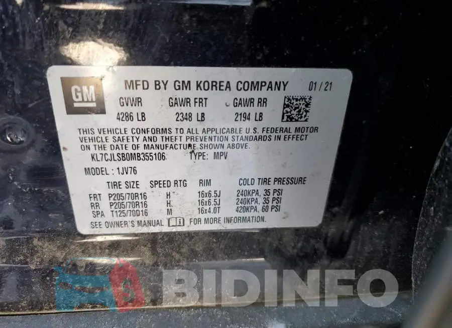 KL7CJLSB0MB355106 Photo# 13