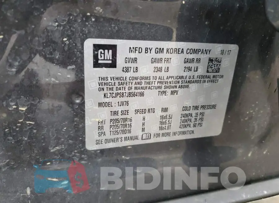 KL7CJPSB7JB564166 Photo# 12