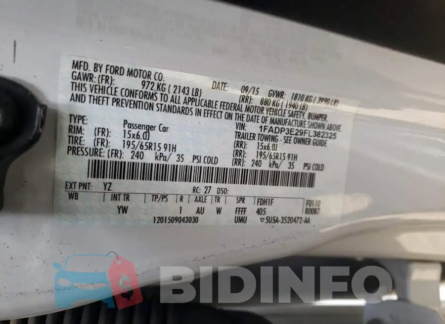 1FADP3E29FL382325 Photo# 12