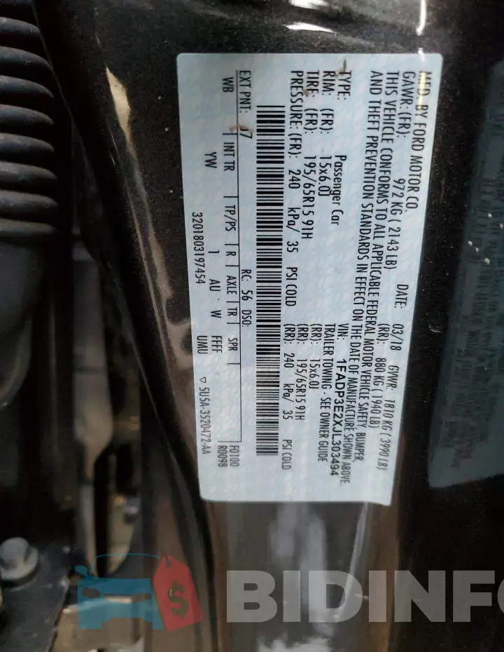 1FADP3E2XJL303494 Photo# 12