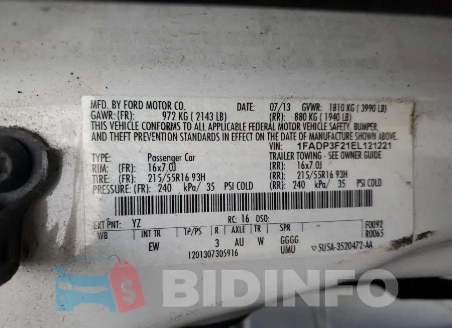 1FADP3F21EL121221 Photo# 12