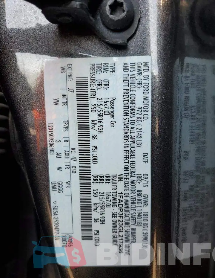 1FADP3F23GL217936 Photo# 12