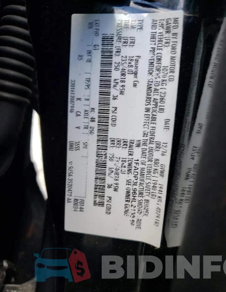 1FADP3L96HL213849 Photo# 10