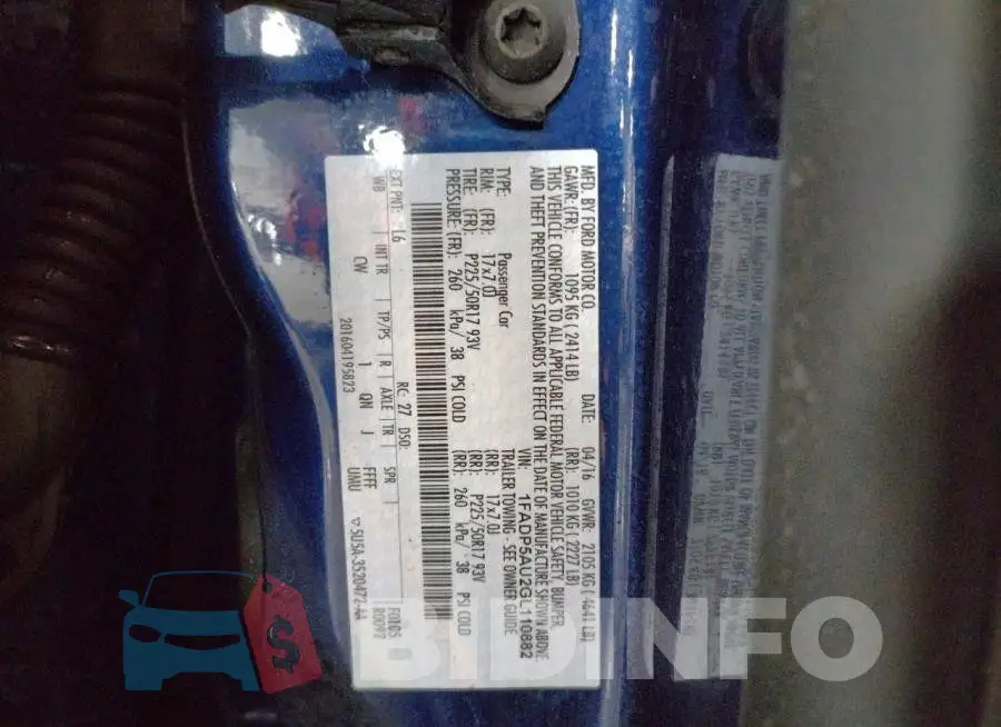 1FADP5AU2GL110882 Photo# 13