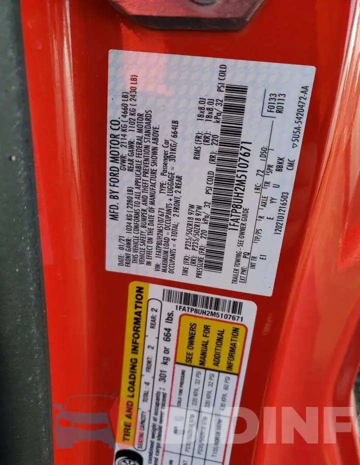 1FATP8UH2M5107671 Photo# 13
