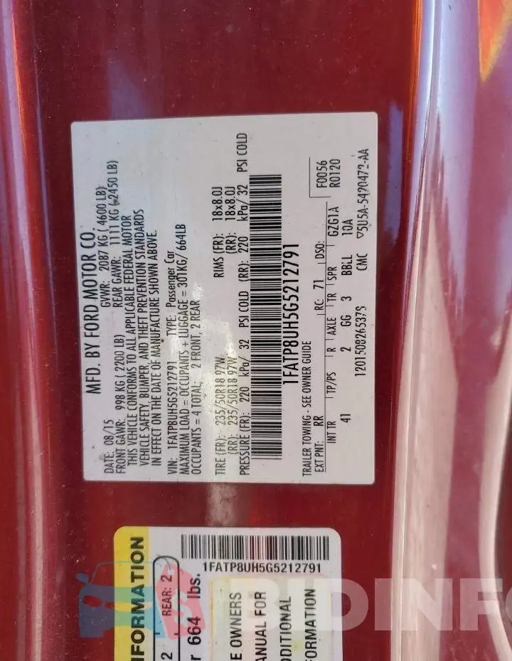 1FATP8UH5G5212791 Photo# 12