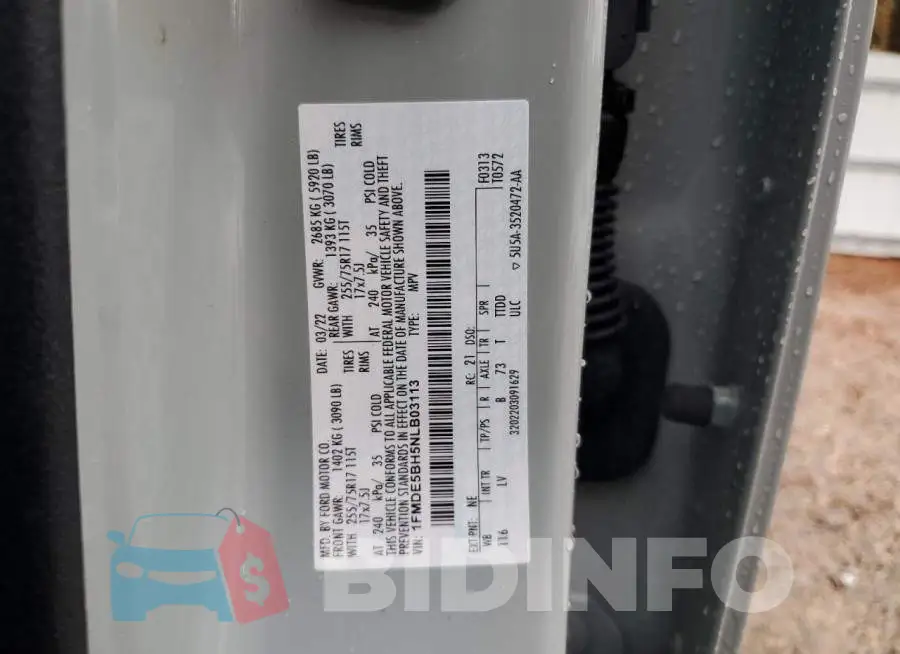 1FMDE5BH5NLB03113 Photo# 13