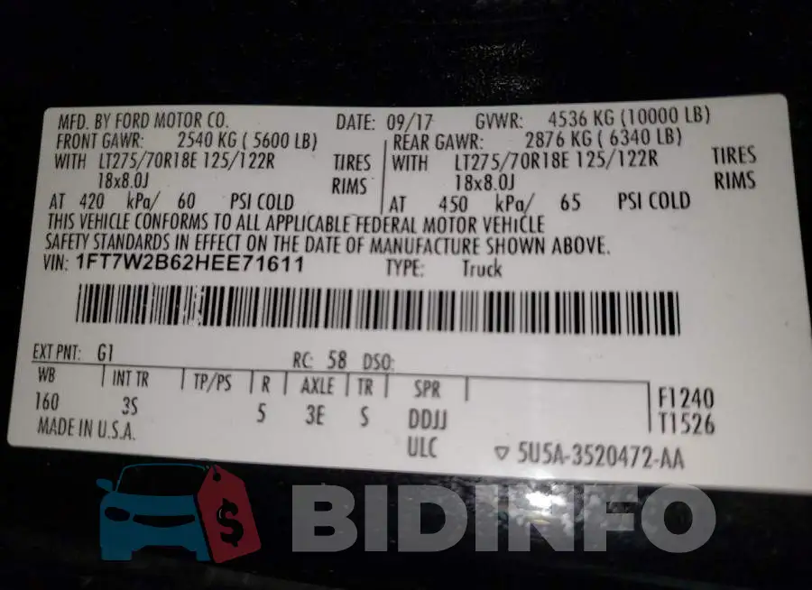 1FT7W2B62HEE71611 Photo# 12