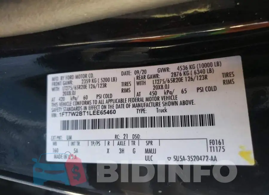 1FT7W2BT1LEE65460 Photo# 12