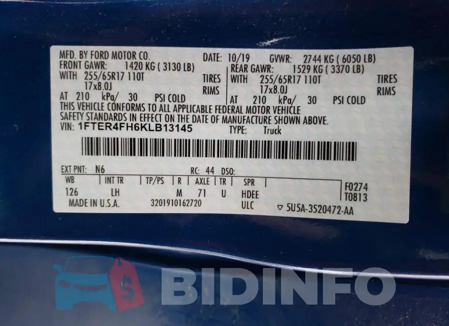 1FTER4FH6KLB13145 Photo# 12