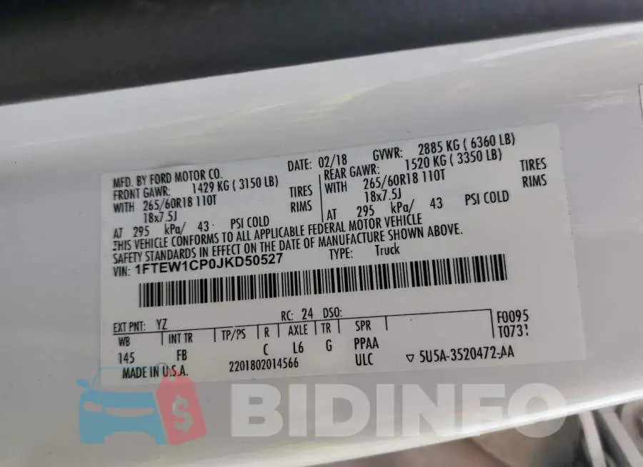 1FTEW1CP0JKD50527 Photo# 12