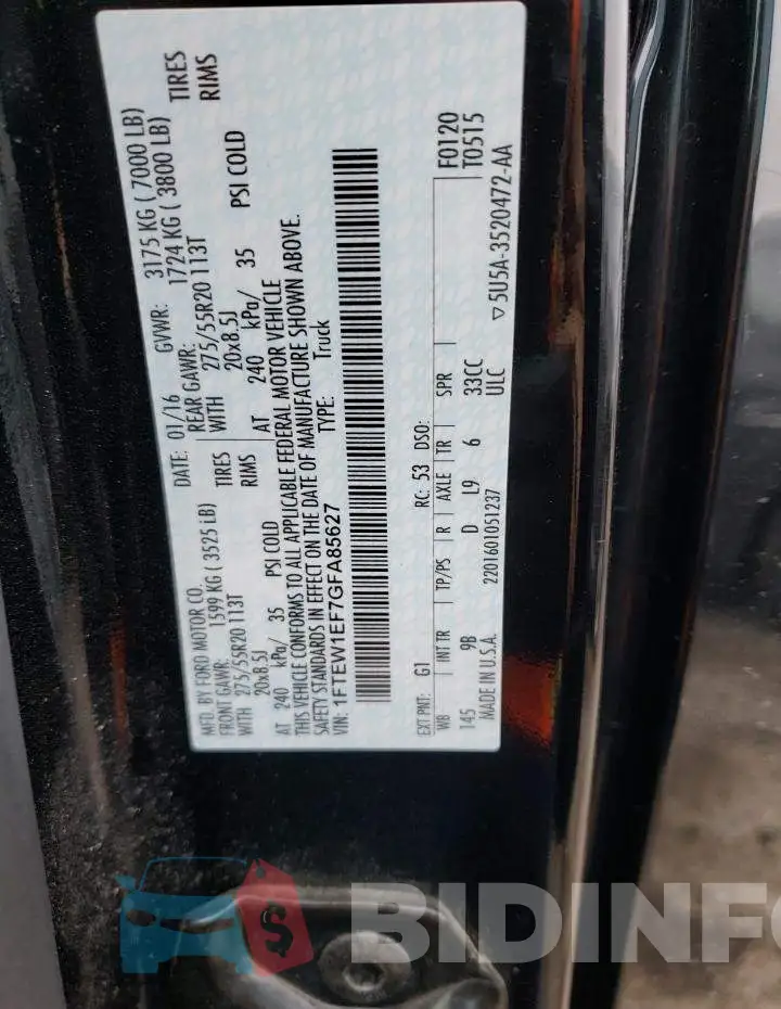 1FTEW1EF7GFA85627 Photo# 12