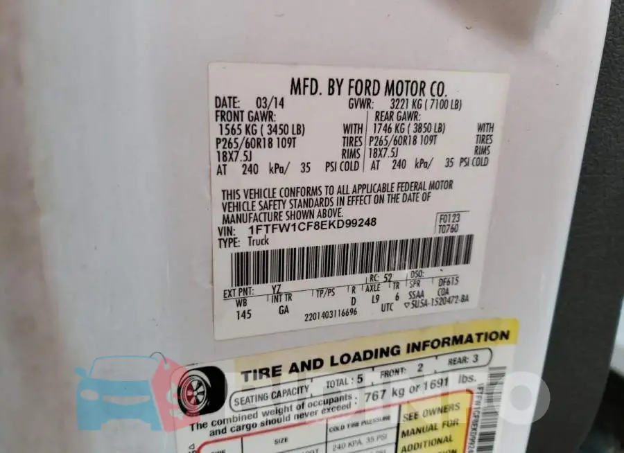 1FTFW1CF8EKD99248 Photo# 12