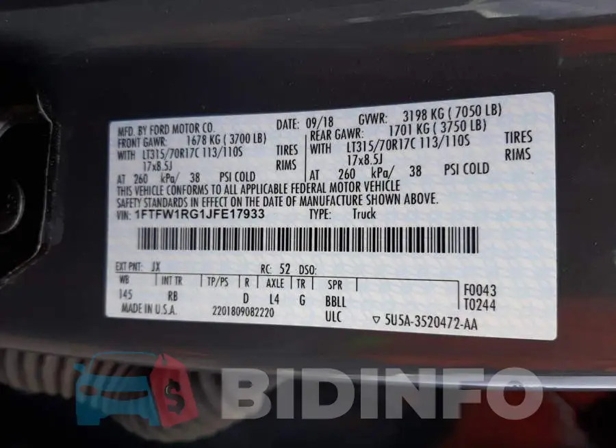 1FTFW1RG1JFE17933 Photo# 12
