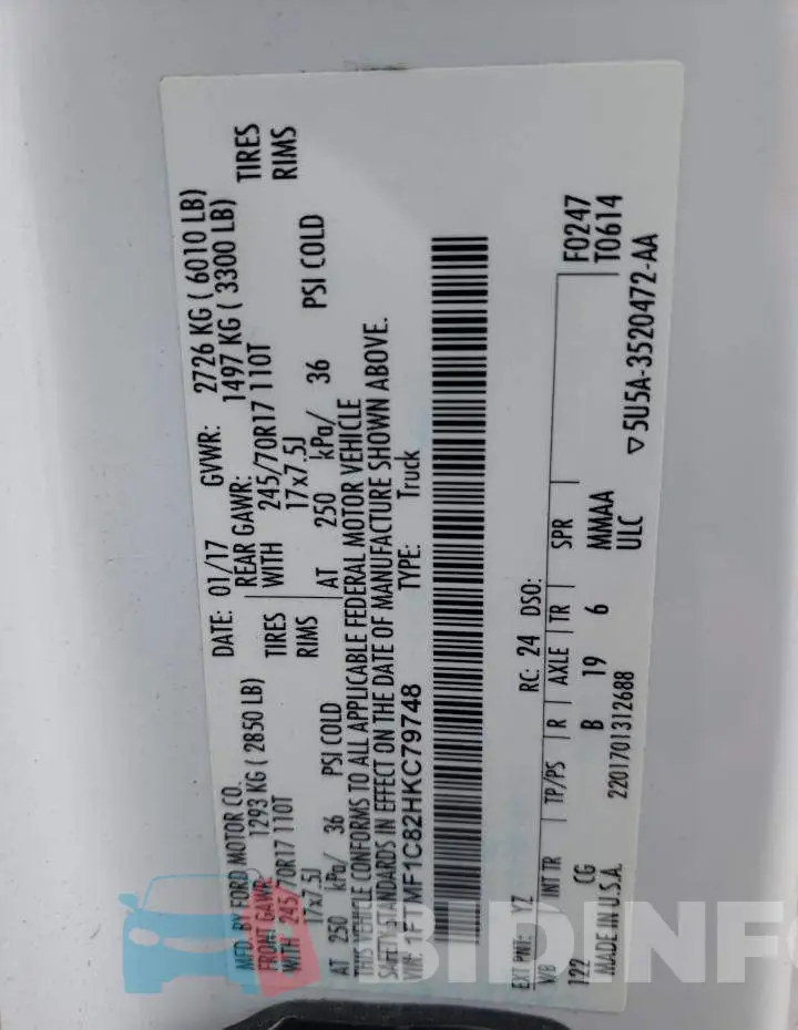 1FTMF1C82HKC79748 Photo# 12