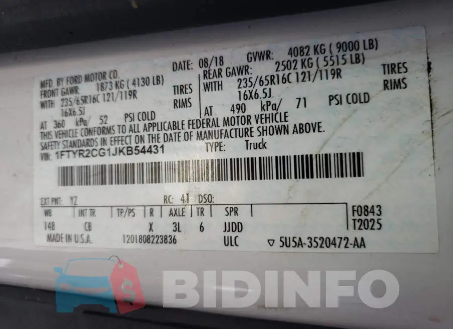 1FTYR2CG1JKB54431 Photo# 14