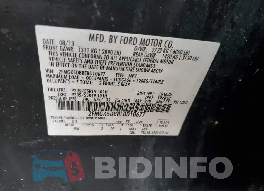 2FMGK5D88EBD10677 Photo# 12