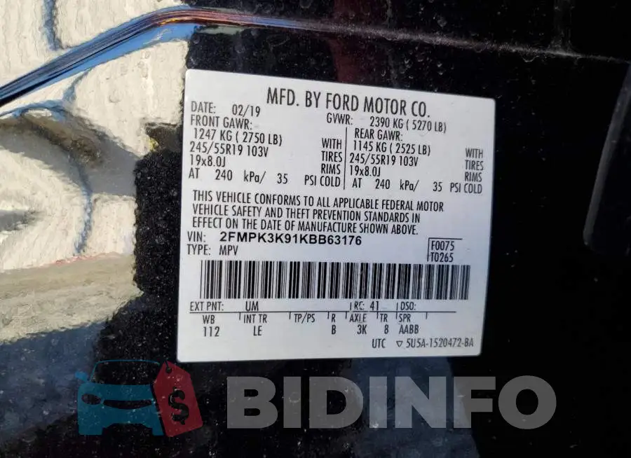 2FMPK3K91KBB63176 Photo# 13