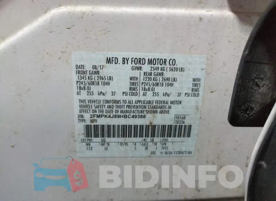 2FMPK4J89HBC49388 Photo# 10