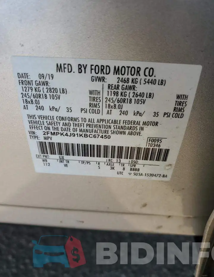 2FMPK4J91KBC67450 Photo# 12