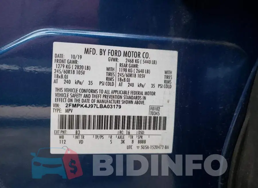 2FMPK4J97LBA03179 Photo# 12