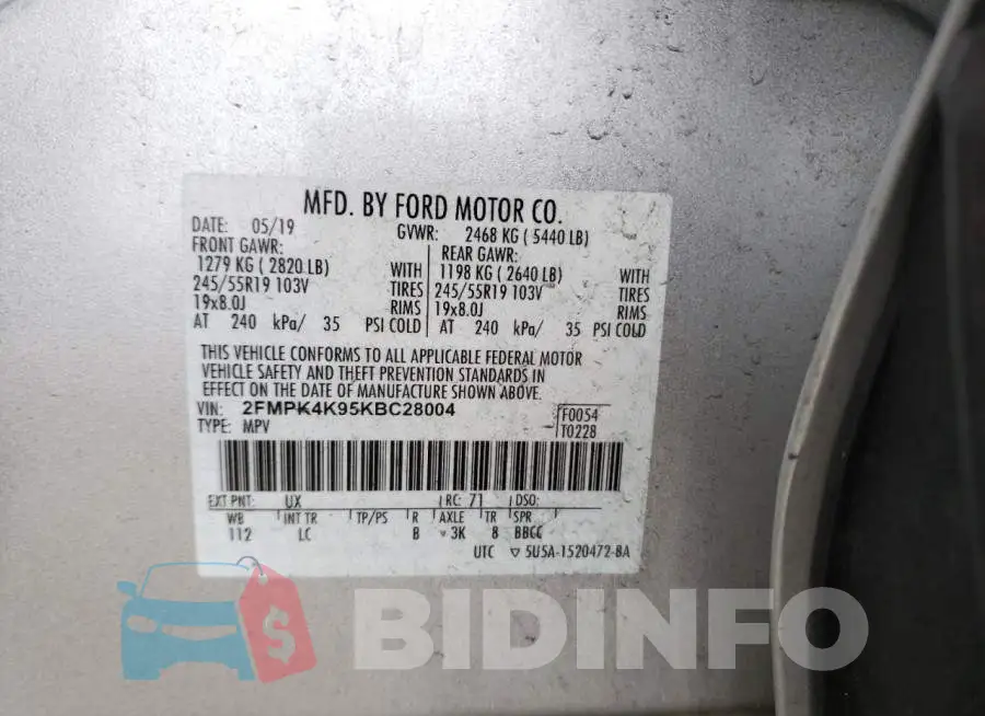 2FMPK4K95KBC28004 Photo# 13
