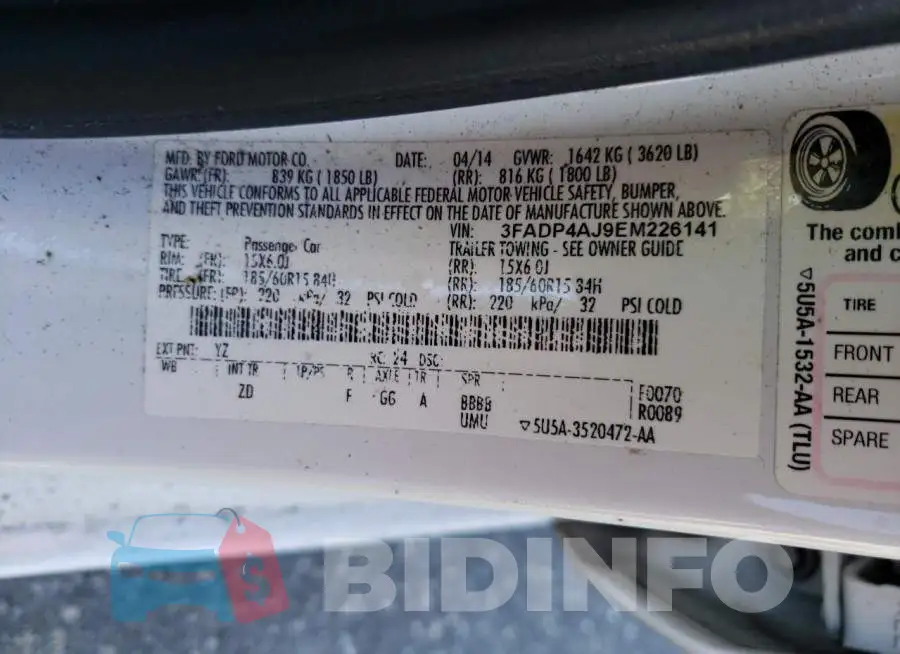 3FADP4AJ9EM226141 Photo# 12