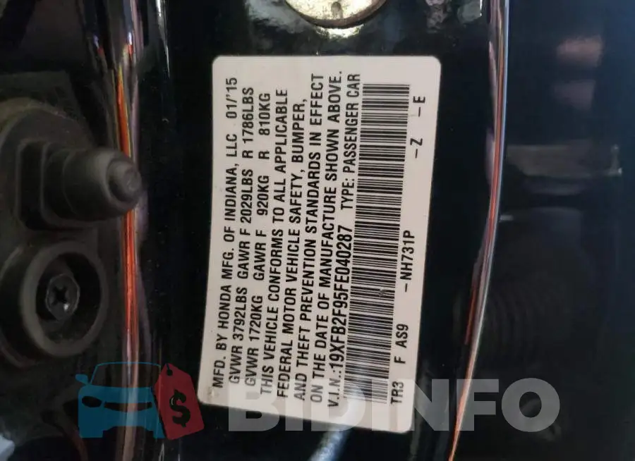 19XFB2F95FE040287 Photo# 13