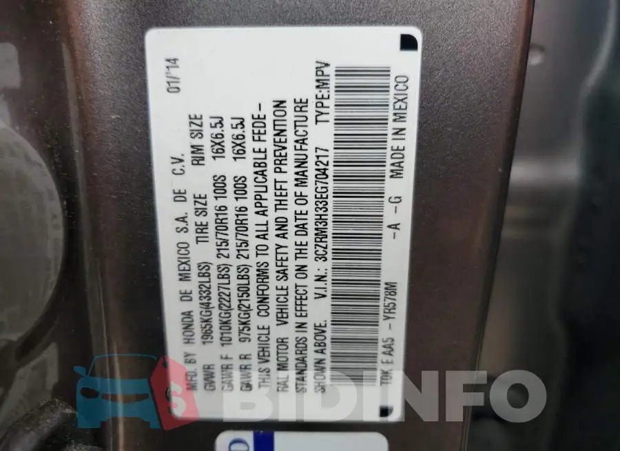 3CZRM3H33EG704217 Photo# 14