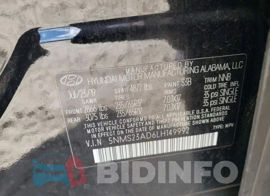 5NMS23AD6LH149992 Photo# 10