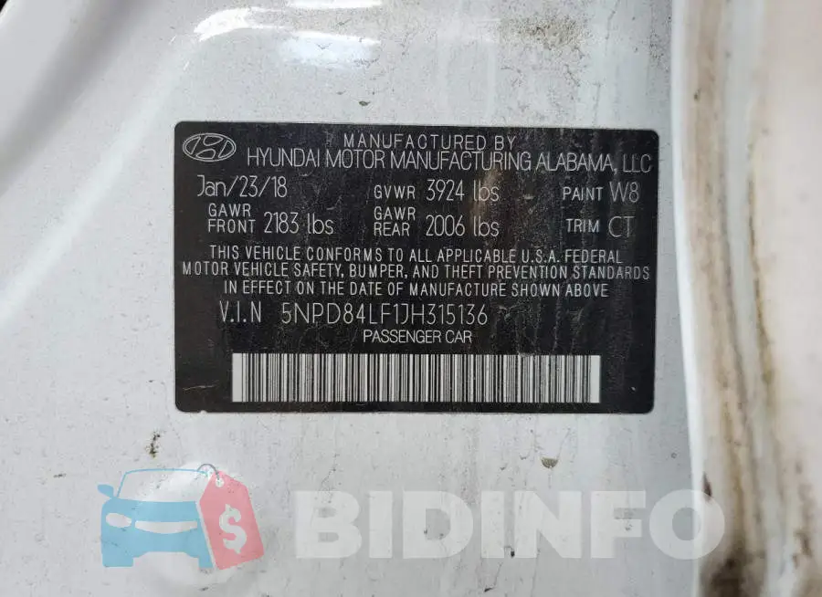 5NPD84LF1JH315136 Photo# 12